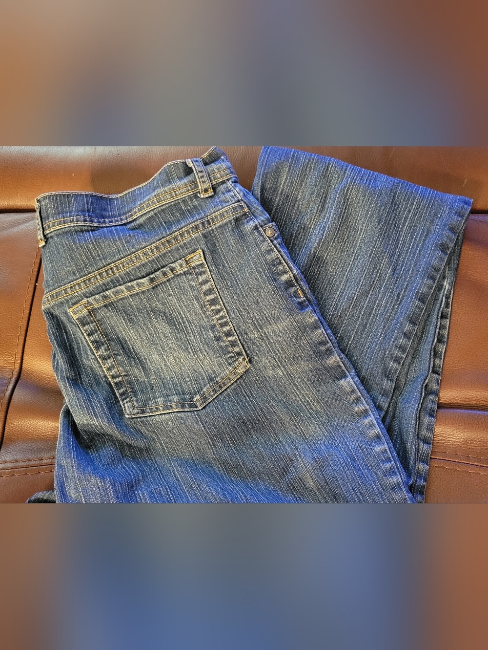 Gloria Vanderbilt Women's Amanda Classic Straight Leg Blue Jeans 14 Long